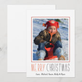 Eenvoudige en moderne kerstfotokaart feestdagenkaart (Voorkant / Achterkant)