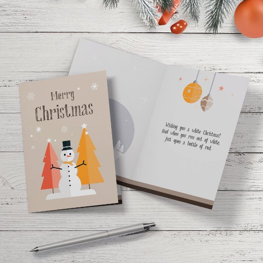 Eenvoudige en moderne kerstkaart. feestdagen kaart