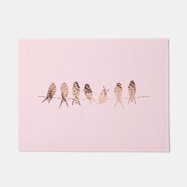 Eenvoudige en moderne koperen vogels | Deurmat (Voorkant)