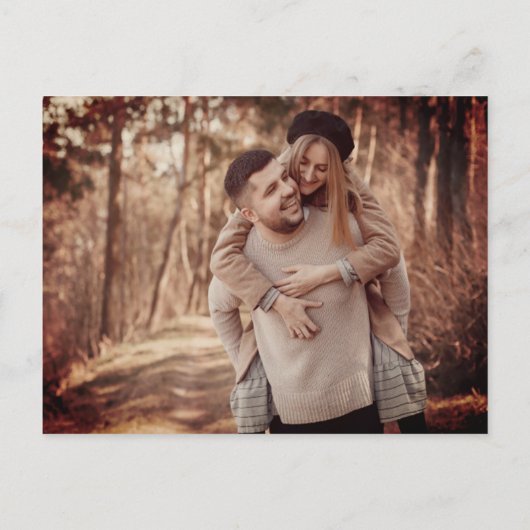 Eenvoudige en moderne minimalistische trouwfotogra uitnodiging briefkaart (Achterkant)