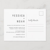 Eenvoudige en moderne minimalistische trouwfotogra uitnodiging briefkaart (Voorkant)