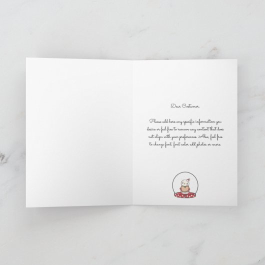 Eenvoudige en moderne partnernaam Vrolijk kerstfee Feestdagen Kaart (Binnen)