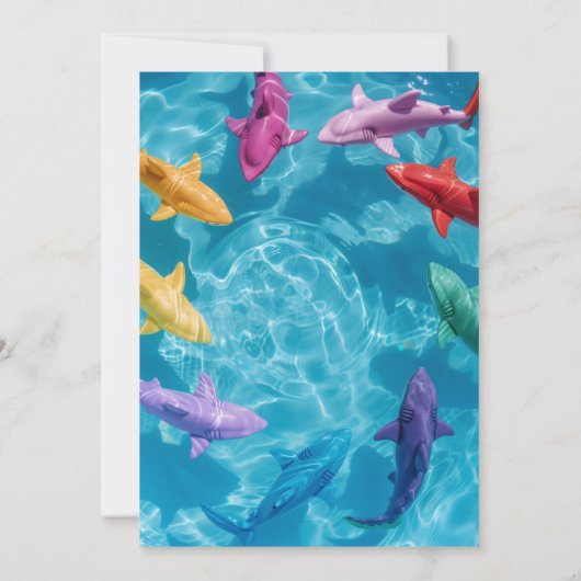 Eenvoudige en moderne pool party uitnodiging (Achterkant)