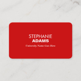 Eenvoudige en moderne Red Afstuderen Student Unive Contactkaartje