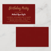 Eenvoudige en moderne, 'Red & Gold'-feestdag Visitekaartje (Voorkant / Achterkant)