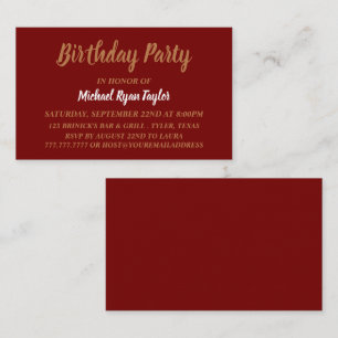 Eenvoudige en moderne, 'Red & Gold'-feestdag Visitekaartje