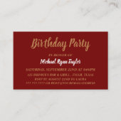 Eenvoudige en moderne, 'Red & Gold'-feestdag Visitekaartje (Voorkant)