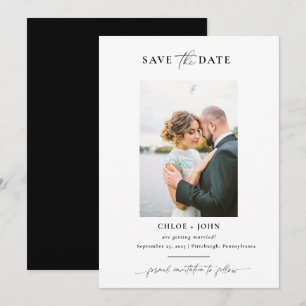 Eenvoudige en moderne Save the Date met foto Kaart