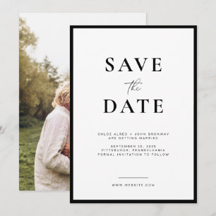 Eenvoudige en moderne Save the Date met foto Kaart