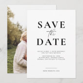 Eenvoudige en moderne Save the Date met foto Kaart (Voorkant / Achterkant)