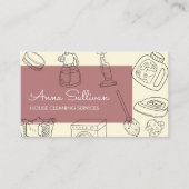 Eenvoudige en moderne schoonmaak van huizen visitekaartje (Voorkant)