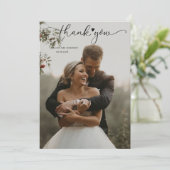 Eenvoudige en moderne trouwhartdank je bedankkaart (Staand voorkant)