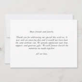 Eenvoudige en moderne trouwhartdank je bedankkaart (Achterkant)