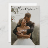 Eenvoudige en moderne trouwhartdank je bedankkaart (Voorkant / Achterkant)