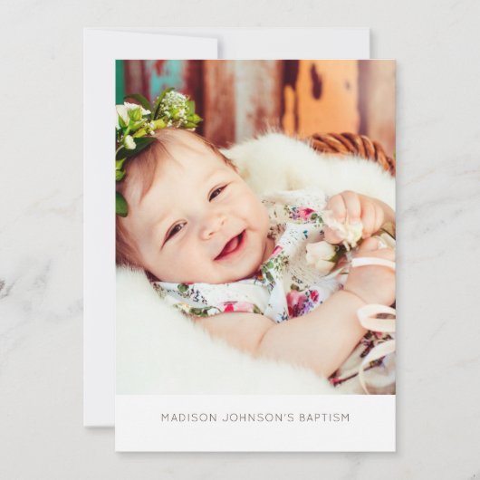 Eenvoudige en moderne uitnodiging voor Baptisme-fo (Voorkant)