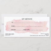 Eenvoudige en moderne, wazige roze certificaatkaar (Achterkant)