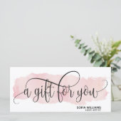 Eenvoudige en moderne, wazige roze certificaatkaar (Staand voorkant)