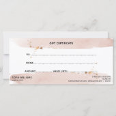 Eenvoudige en moderne, wazige roze certificaatkaar (Achterkant)