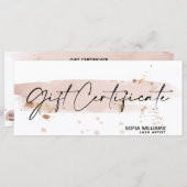 Eenvoudige en moderne, wazige roze certificaatkaar (Voorkant / Achterkant)