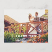 EENVOUDIGE EN MODERNE WEDINGFOTO DANK U BRIEFKAART (Voorkant)