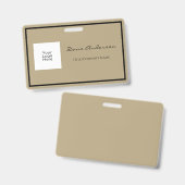 Eenvoudige en moderne zwarte en bruine badge (Voor- en achterkant)