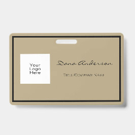 Eenvoudige en moderne zwarte en bruine badge