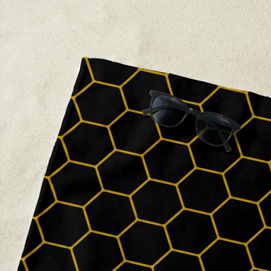 Eenvoudige en moderne zwarte honingraat Aangepaste Strandlaken (In situ)