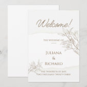 Eenvoudige en mooie bruiloft uitnodigingen (Voorkant / Achterkant)