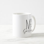 Eenvoudige en Mooie Gepersonaliseerde Monogram Men Koffiemok (Voorkant rechts)