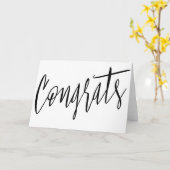 Eenvoudige en mooie kalligrafie "Congrats" Kaart (Gele Bloem)