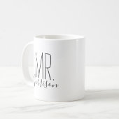 Eenvoudige en Mooie Persoonlijke Mr. Monogram Koffiemok (Voorkant links)