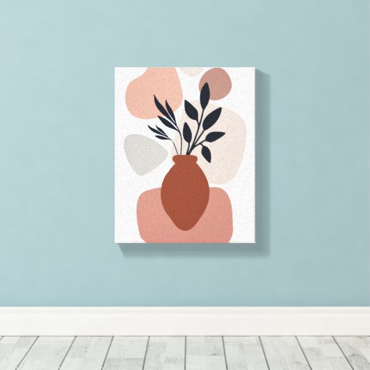 eenvoudige en mooie vaas, canvas afdruk (Insitu (Houten vloer))