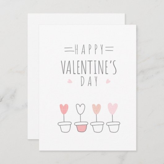 eenvoudige en mooie Valentijnsdag Feestdagenkaart (Voorkant / Achterkant)