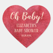 Eenvoudige en mooie Waterverf Bloom Oh Baby Girl Hart Sticker (Voorkant)