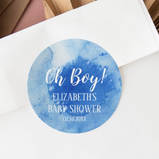 Eenvoudige en mooie Waterverf Bloom Oh Boy Ronde Sticker