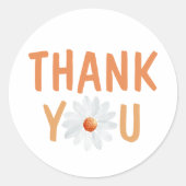 Eenvoudige en mooie Waterverf Daisy Hartelijk dank Ronde Sticker (Voorkant)