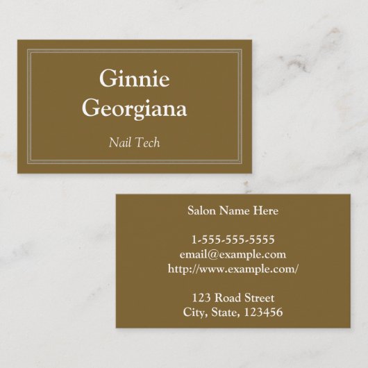 Eenvoudige en  Nail Tech Visitekaartje (Voorkant / Achterkant)