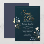 Eenvoudige en prachtige bruiloft uitnodiging (Voorkant / Achterkant)