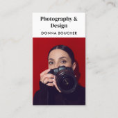 Eenvoudige en professionele QR-code voor fotografe Visitekaartje (Voorkant)