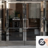 Eenvoudige en professionele witte kantooruren raamsticker (Kantoordeur)