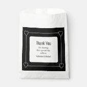 Eenvoudige en romantische harten Black Wedding Bedankzakje (Voorkant)