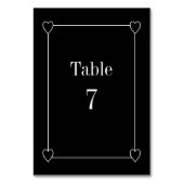 Eenvoudige en romantische harten Black Wedding Kaart (Achterkant)
