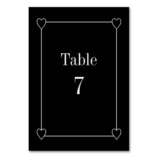 Eenvoudige en romantische harten Black Wedding Kaart (Voorkant)