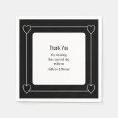 Eenvoudige en romantische harten Black Wedding Servet (Voorkant)