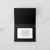 Eenvoudige en romantische harten bruiloft zwart bedankkaart (Binnen)