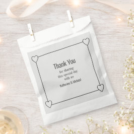 Eenvoudige en romantische harten Lichtgrijze bruil Bedankzakje
