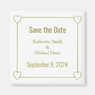 Eenvoudige en romantische harten Save the Date Wed Magneet