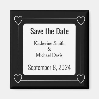 Eenvoudige en romantische harten Save the Date Wed Magneet