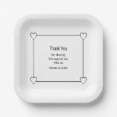 Eenvoudige en romantische harten Witte bruiloft Papieren Bordje (Voorkant)