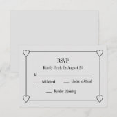 Eenvoudige en romantische harten Witte bruiloft RS Notitiekaartje (Voorkant / Achterkant)